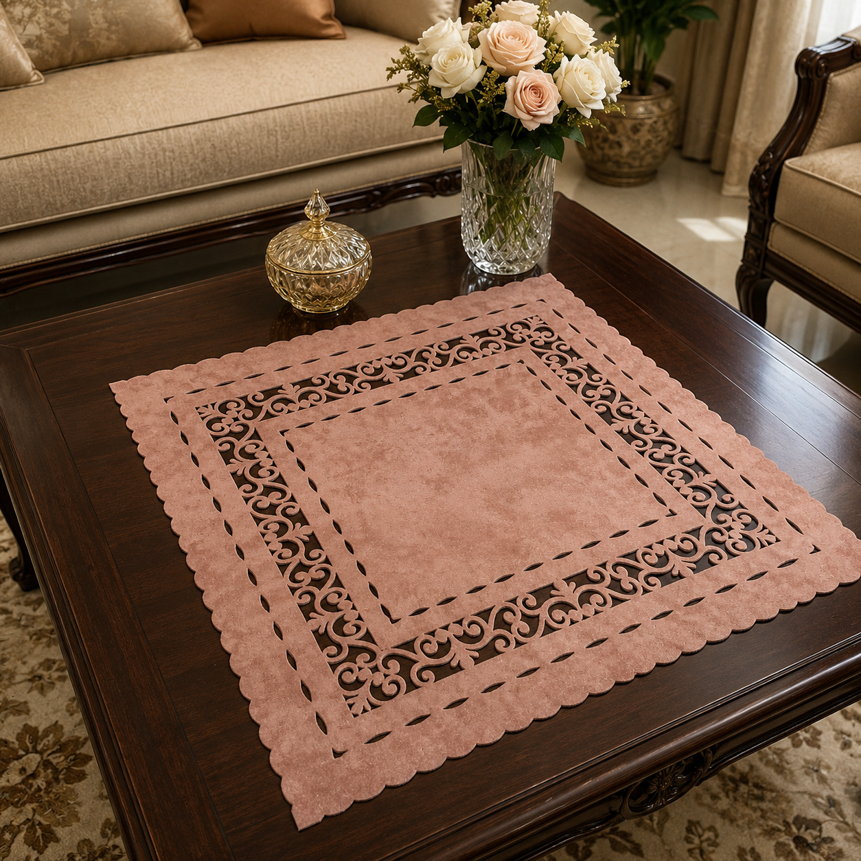 رومیزی مخمل پشت نمدی