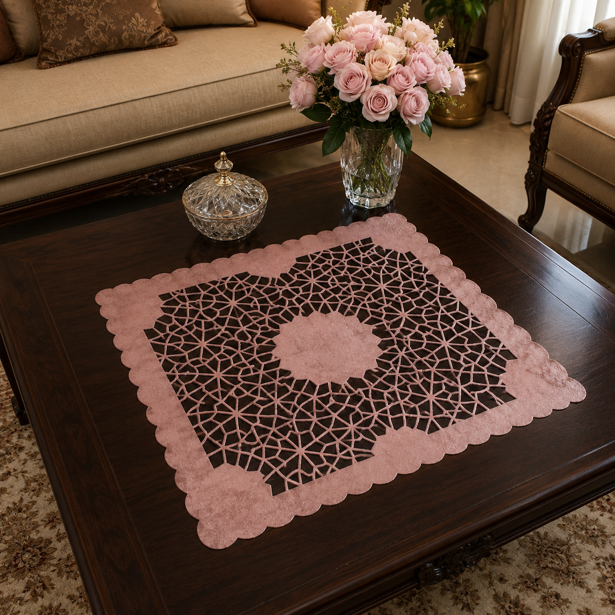 رومیزی مخمل پشت نمدی
