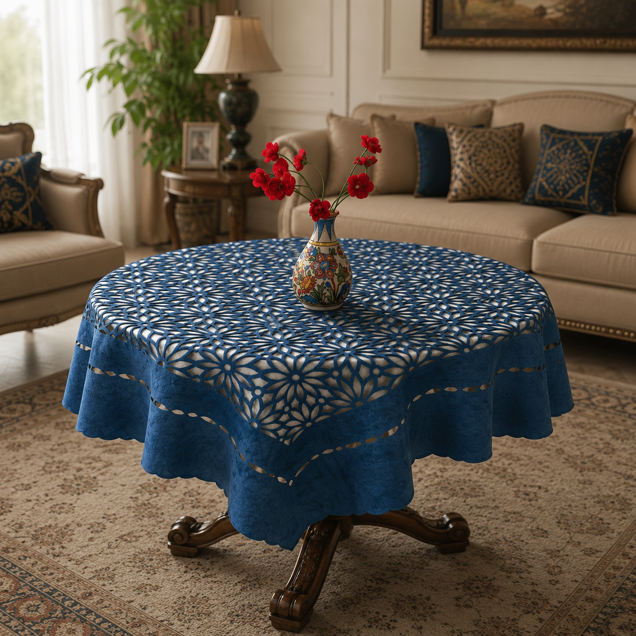 رومیزی مخمل پشت نمدی بزرگ