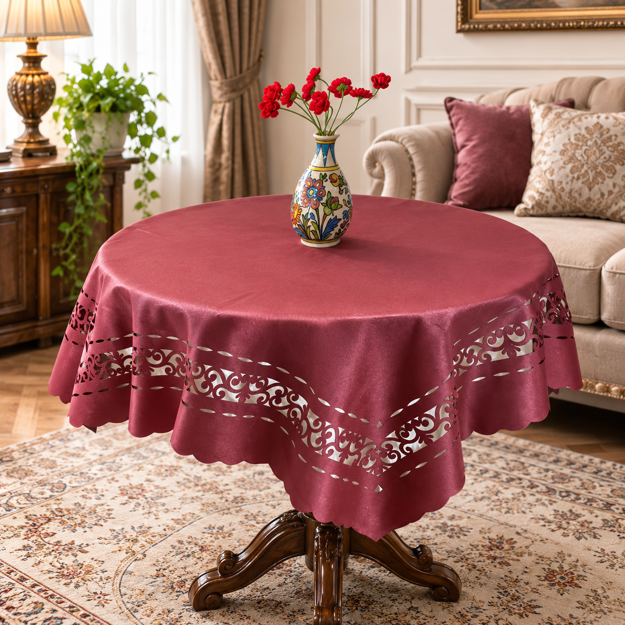 رومیزی مخمل پشت نمدی بزرگ