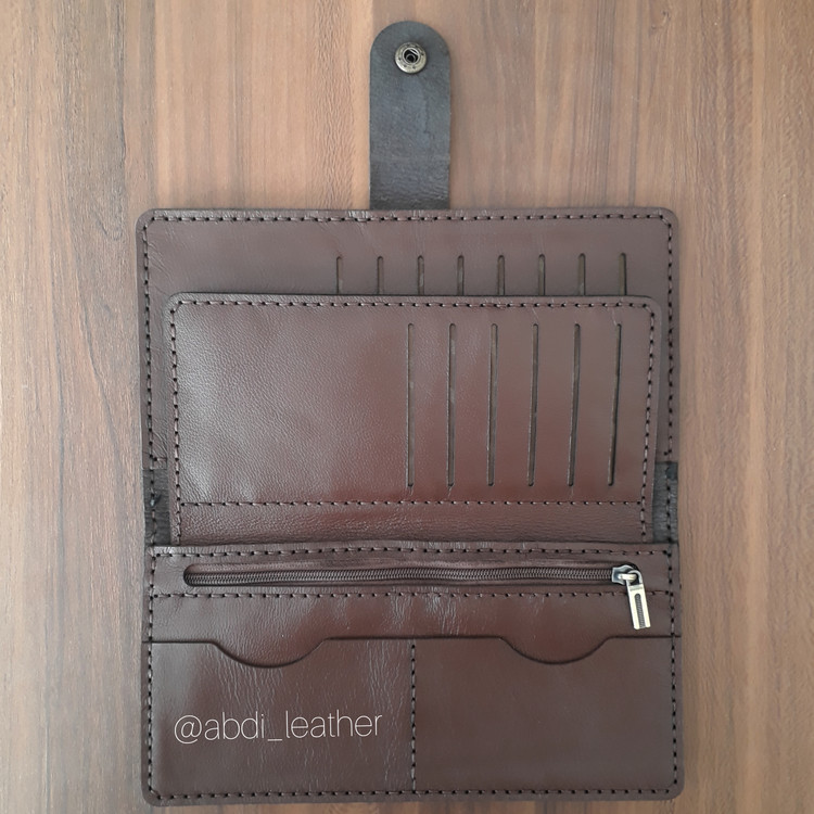 کیف پول کتی سه لت چرم طبیعی