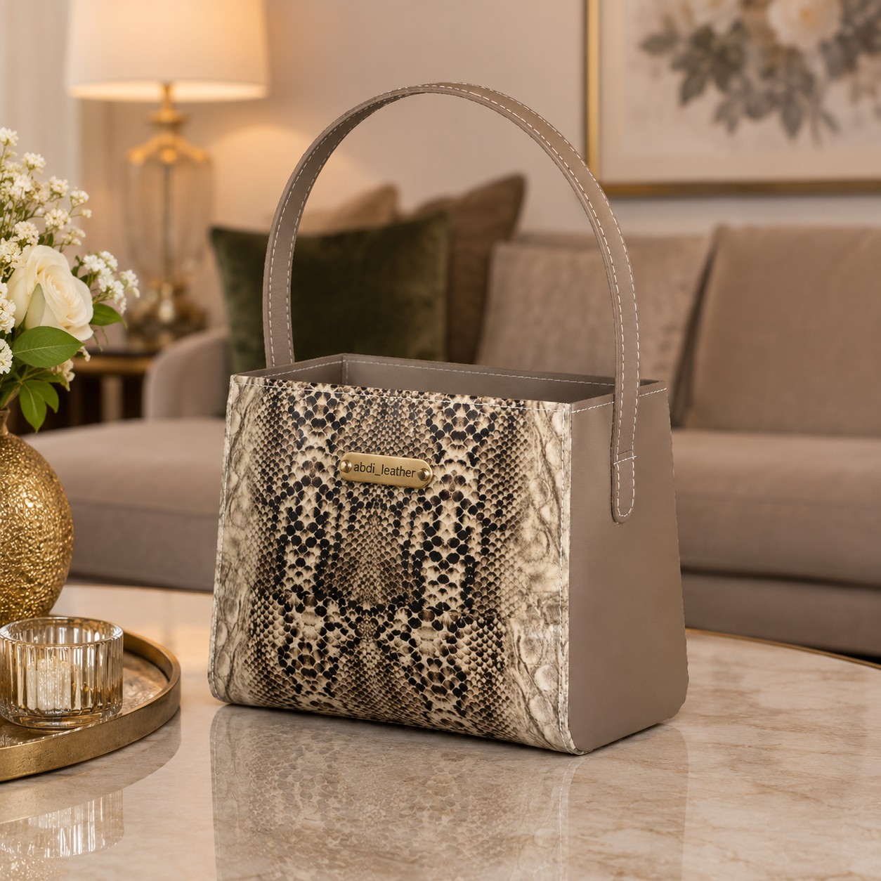 طراحی الگوی کیف دوشی چرم طبیعی دستدوز زنانه