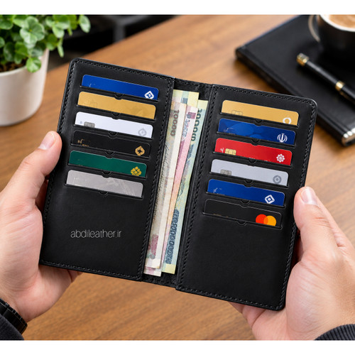 کیف پول چرم طبیعی مردانه مدل کتی